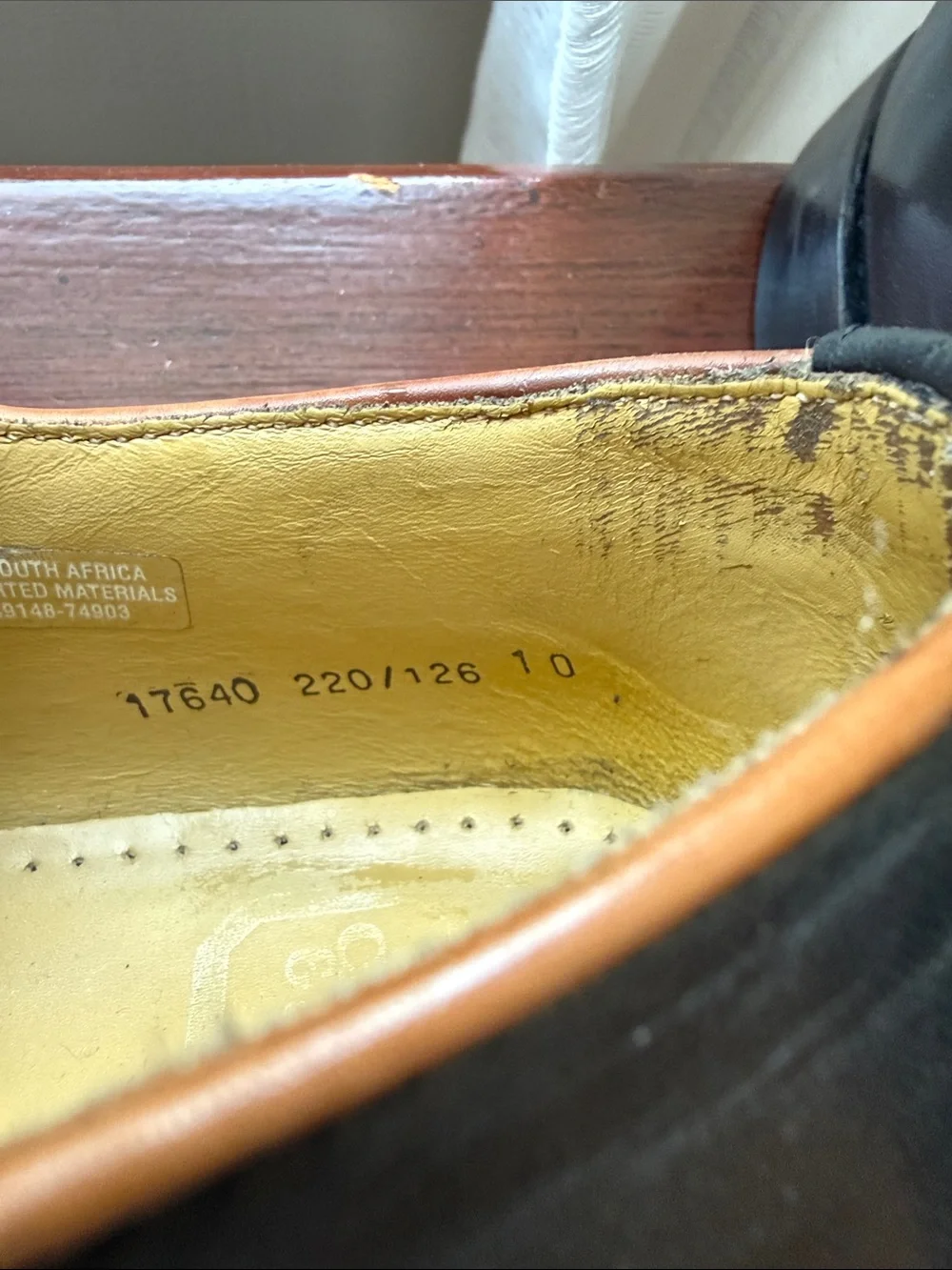 Crockett & Jones oxfords. Men's Black Leather Lace-Up Dress Shoes w/ Brown Trim - Picture 3 of 10